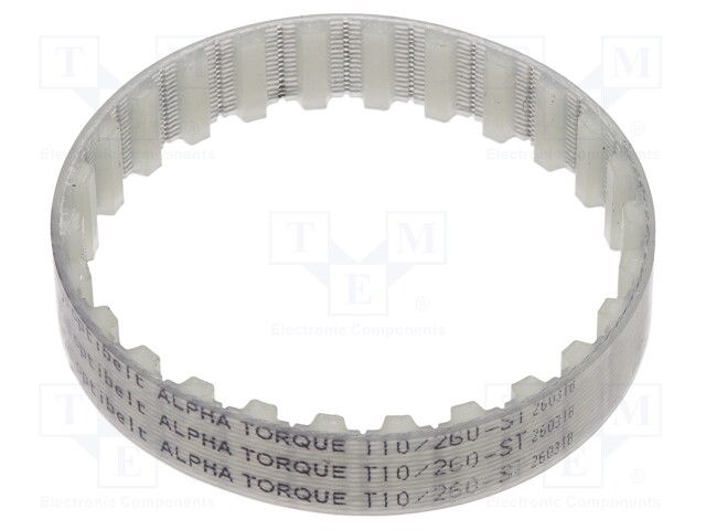 Timing belt; T10; W: 16mm; H: 4.5mm; Lw: 260mm; Tooth height: 2.5mm