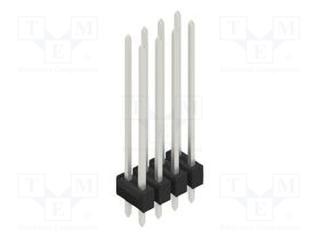 Connector: pin strips; pin header; male; PIN: 8; 2.54mm; THT; 2x4