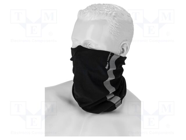 All-purpose tube scarf; flexible; black; microfibre polyester