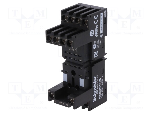 Relays accessories: socket; PIN: 14; Mounting: DIN; 10A; 250VAC
