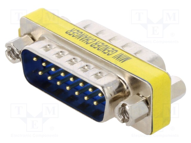 Transition: adapter; D-Sub 15pin male,D-Sub 15pin female