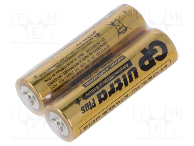 Battery: alkaline; 1.5V; AA; non-rechargeable; Ø14.5x50.5mm; 2pcs.