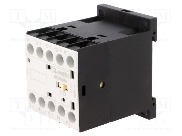 Contactor: 3-pole; NO x3; Auxiliary contacts: NO; 24VAC; 6A; DIN; BG