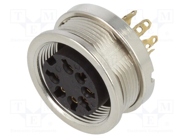 Connector: M16; female; IP68; socket; soldering; 60V; PIN: 7; 5A