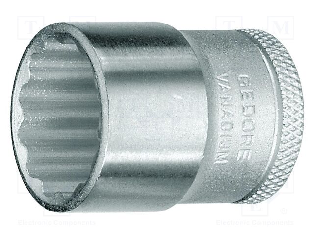 Socket; 12-angles,socket spanner; 20mm; 3/8"; Plating: chromium