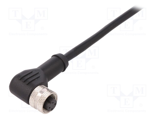 Plug; M12; PIN: 4; female; D code-Ethernet; IP67; 250V; 4A; angled
