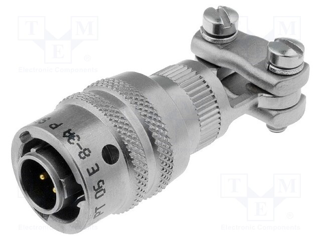 Connector: circular; PT; plug; male; PIN: 3; with cable clamp; 7.5A