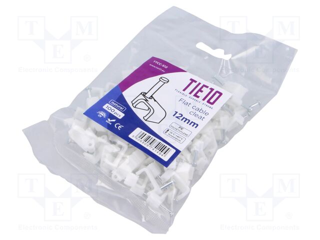 Holder; natural; for flat cable; 100pcs; with a nail