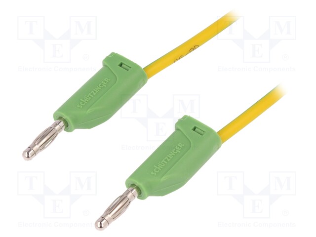 Test lead; PVC; 1m; yellow-green; 16A; 70VDC; Cond.cross sec: 1mm2