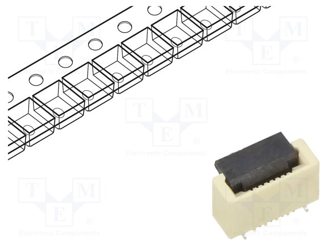 Connector: FFC/FPC; 30V; PIN: 8; vertical; SMT; gold-plated; 0.5A