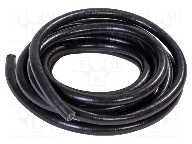 Protective tube; galvanised steel; black; Len: 10m; -45÷105°C