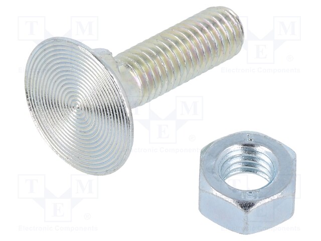 Screw; with double fins,with flange nut; M6x30; 1; Head: flat