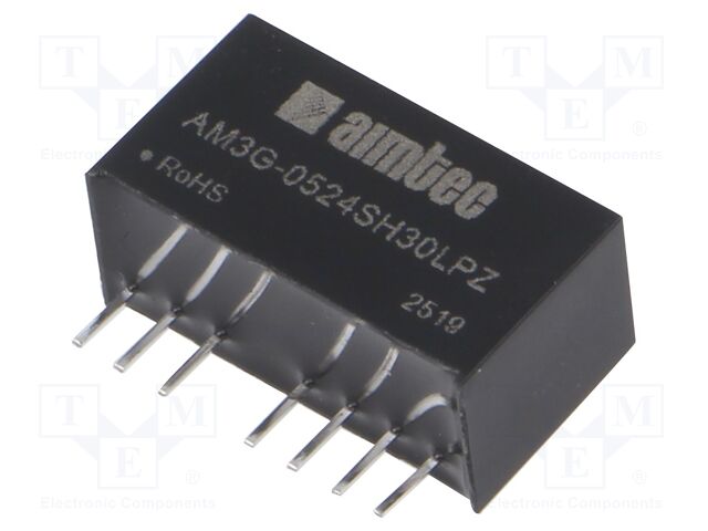 Converter: DC/DC; 3W; Uin: 4.5÷9V; Uout: 24VDC; Iout: 167mA; SIP8; THT