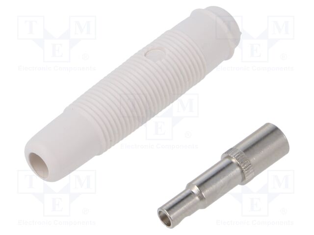 Connector: 4mm banana; socket; 16A; 60VDC; white; nickel plated