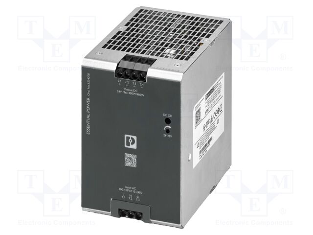 Power supply: switched-mode; for DIN rail; 480W; 24VDC; 0÷20A