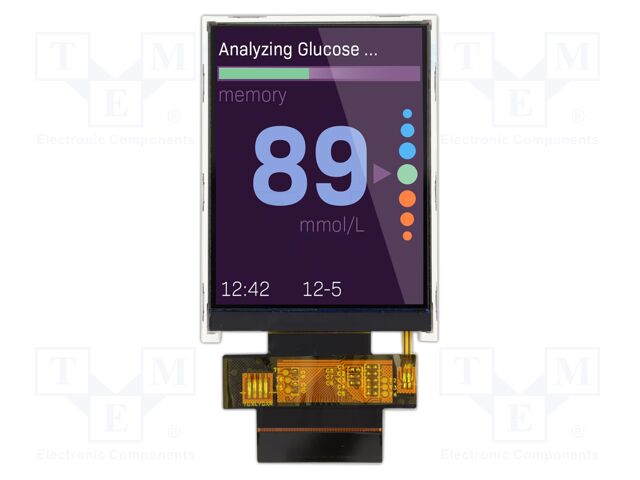 Display: TFT; 2.4"; 240x320; Illumin: LED; Dim: 42.72x59.46x2.8mm