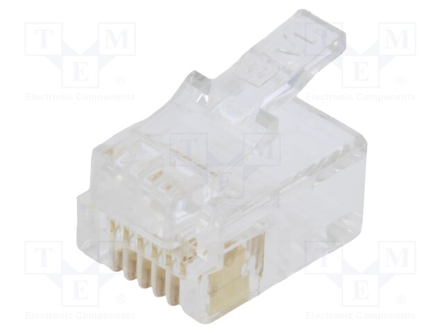Plug; RJ12; PIN: 6; Layout: 6p6c; for cable; IDC,crimped