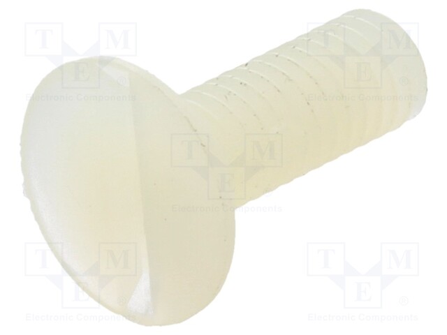 Screw; M4x12; 0.7; Head: countersunk; slotted; 1,3mm; polyamide