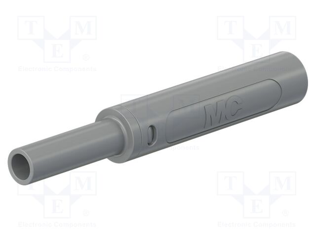 Connector: 4mm banana; socket; 32A; 1kV; L: 65mm; grey; screw; 2.5mm2