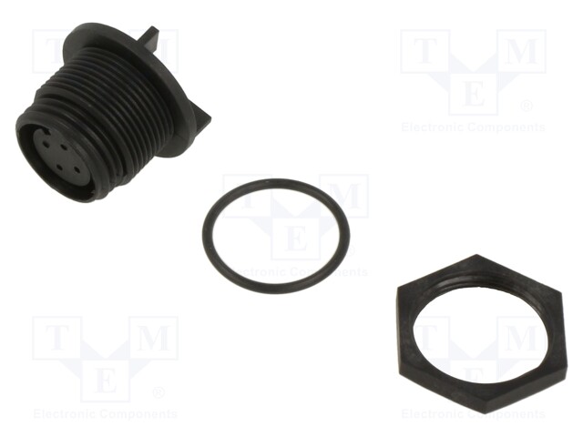 Connector: circular; socket; female; PIN: 4; w/o contacts; IP68