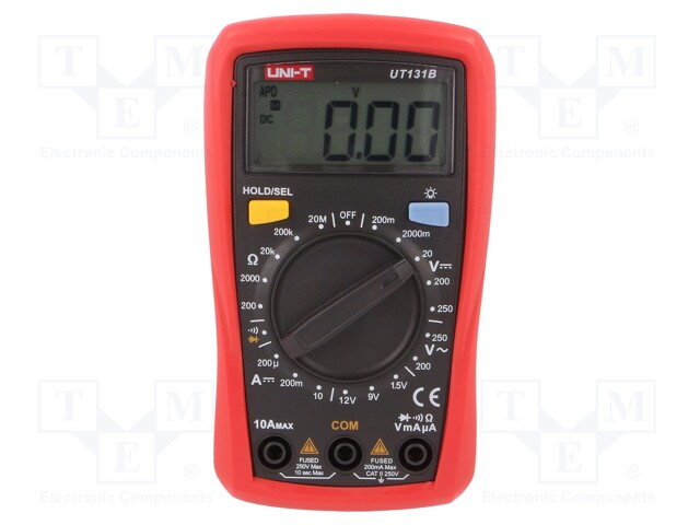 Digital multimeter; LCD (2000),with a backlit; Diode test: yes