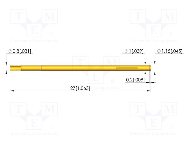 Test probe socket; gold-plated; Flange height: 0.2mm
