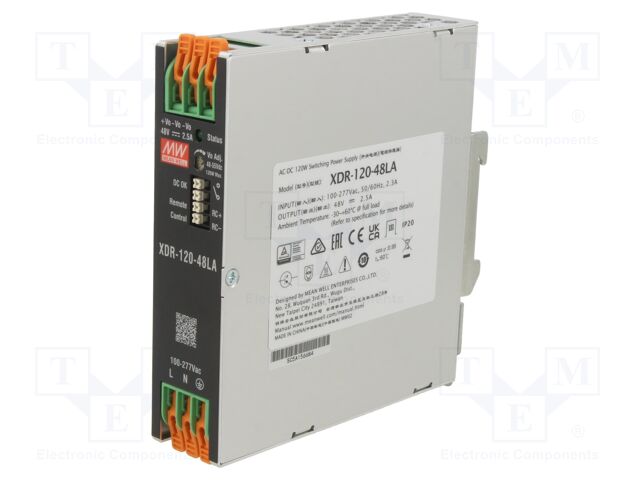 Power supply: switching; for DIN rail mounting; XDR-120