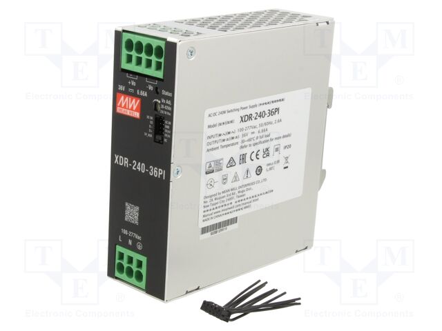 Power supply: switching; for DIN rail mounting; XDR-240