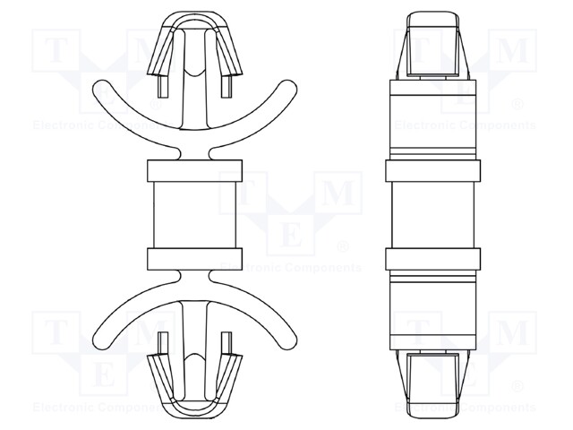 PCB distance; polyamide 66; L: 22.2mm; latch/latch; UL94V-2