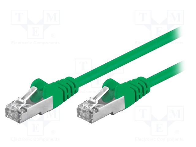 Patch cord; F/UTP; 5e; stranded; CCA; PVC; green; 3m; 26AWG