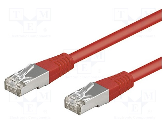 Patch cord; F/UTP; 5e; stranded; CCA; PVC; red; 50m; 26AWG