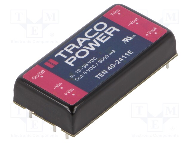 Converter: DC/DC; 40W; Uin: 18÷36V; 5VDC; Iout: 8000mA; 2"x1"; 34g