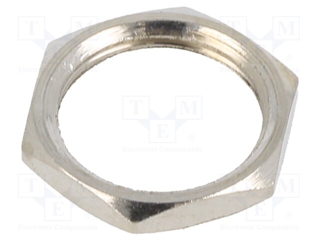 Nut; hexagonal; 3/8"-32; brass; Plating: nickel; 2.36mm