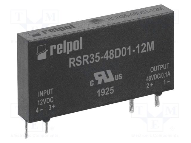 Relay: solid state; 3÷58VDC; 1-phase; PCB; -30÷80°C; 28x5.2x15mm