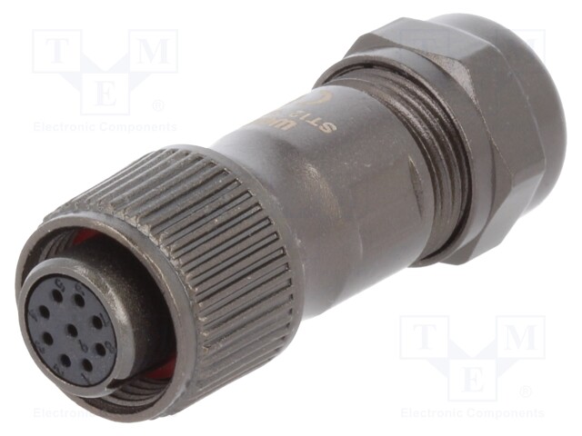 Plug; female; ST12; PIN: 9; IP67; 5÷8mm; 3A; soldering; for cable