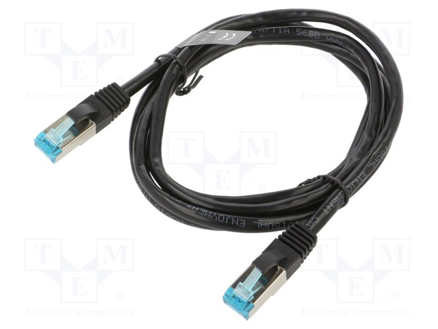 Patch cord; F/UTP; 5e; stranded; Cu; PVC; black; 1.5m; 26AWG