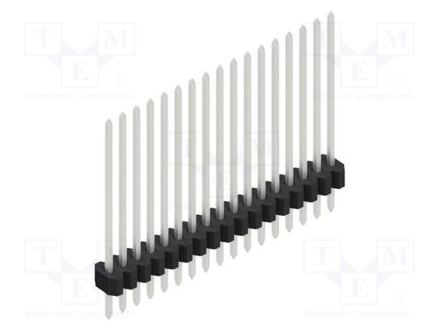 Connector: pin strips; pin header; male; PIN: 17; 1.27mm; THT; 1x17