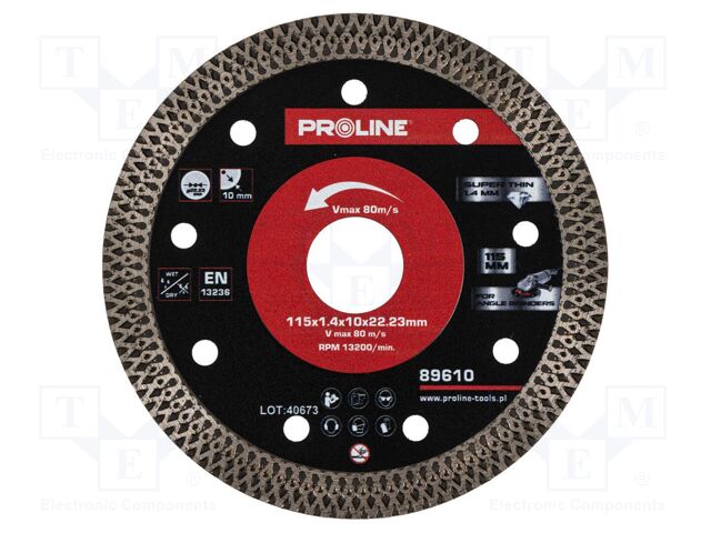 Cutting diamond wheel; Ø: 115mm; Øhole: 22.23mm; Disc thick: 1.4mm