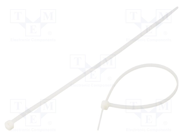 Cable tie; L: 200mm; W: 3.6mm; polyamide; 180N; natural; 100pcs.