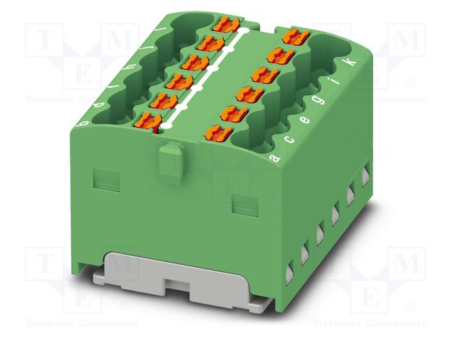 Splice terminal: rail; 17.5A; 450V; push-in; PA; L: 17.7mm; W: 24.9mm