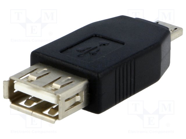 Adapter; USB 2.0; USB A socket, USB A micro plug; gold plated