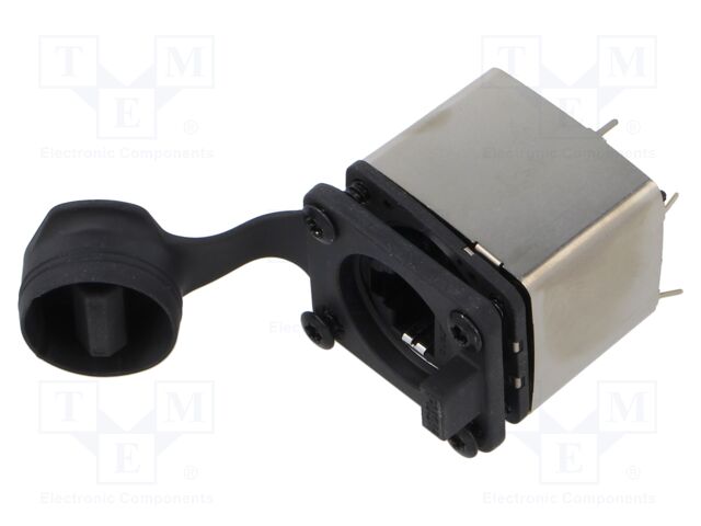 Connector: RJ45; socket; shielded,with cover; THT; 19.8x24mm; 8p8c