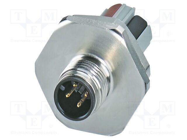 Connector: M12; socket; PIN: 4; male; 48V; straight; IP67; push-lock