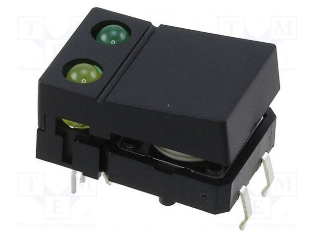 Switch: keypad; Pos: 2; SPST-NO; 0.05A/24VDC; orange; LED; THT; 1.27N