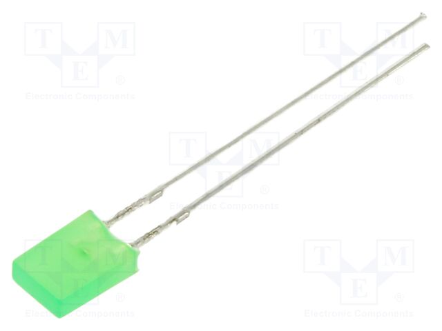 LED; green; 2x5mm; 8mcd; 120°; 20mA; 2.1VDC