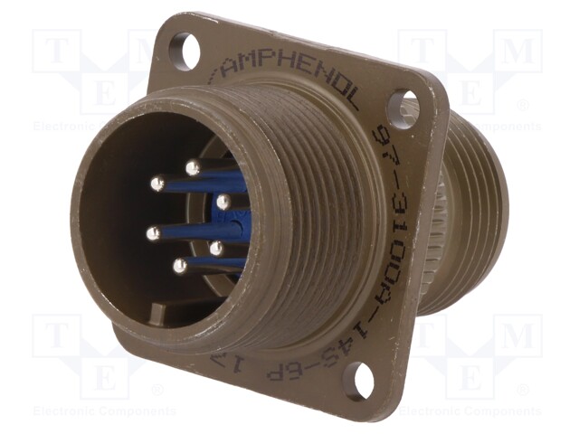 Connector: circular; Series: 97; socket,plug; male; PIN: 6; 13A