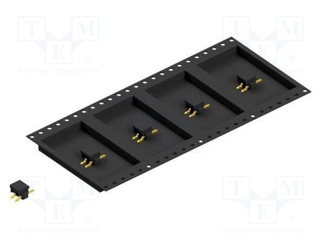 Connector: pin strips; pin header; male; PIN: 2; 2.54mm; SMT; 1x2