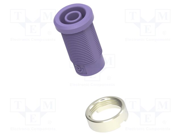Connector: 4mm banana; socket; violet; m3 hole; insulated