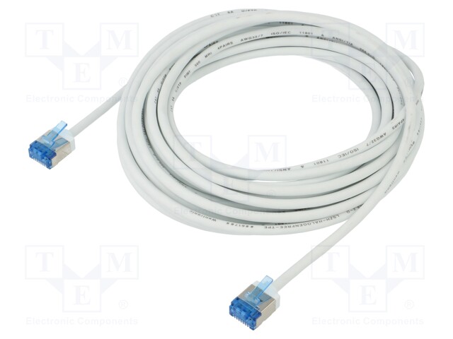 Patch cord; U/FTP; 6a; stranded; Cu; LSZH; white; 7.5m; 32AWG