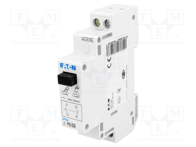Module: pushbutton switch; 16A; Mounting: DIN; IP40; 250VAC
